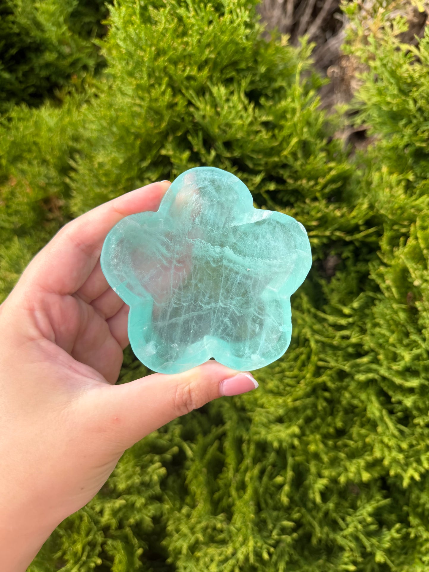Green Fluorite Flower Bowl