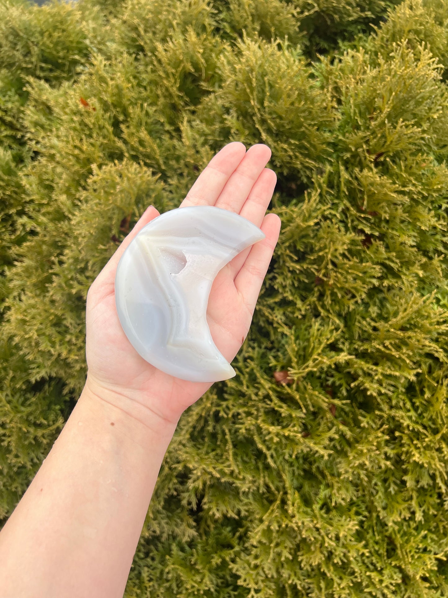 Large Druzy Agate Moon
