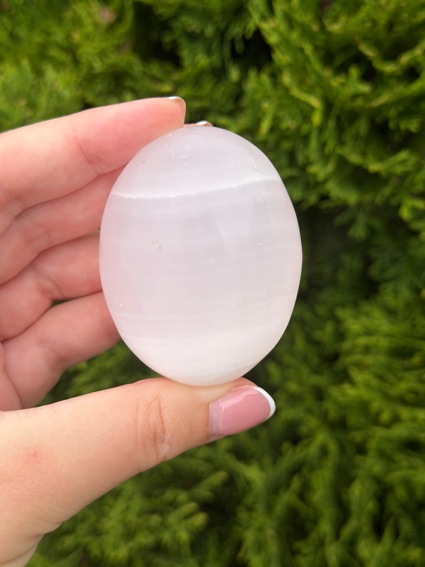 Pink Calcite Palm Stone
