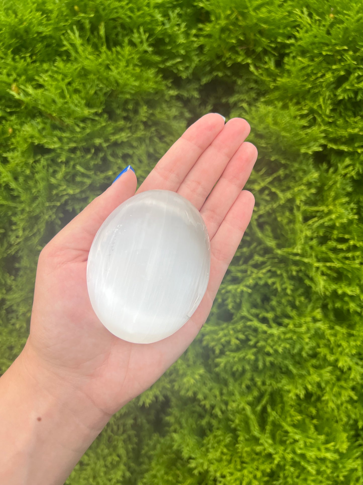 Large Selenite Palm Stone