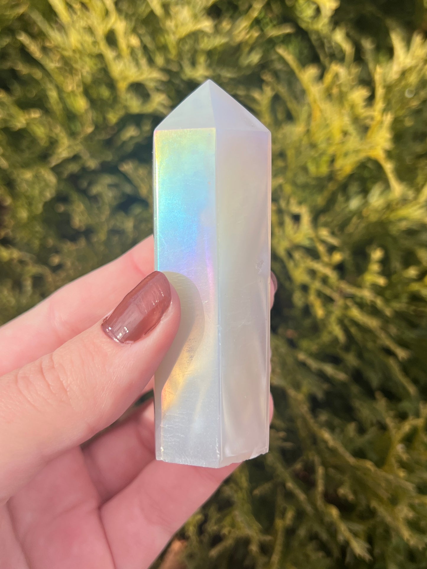 Druzy Agate Point with Aura Coating