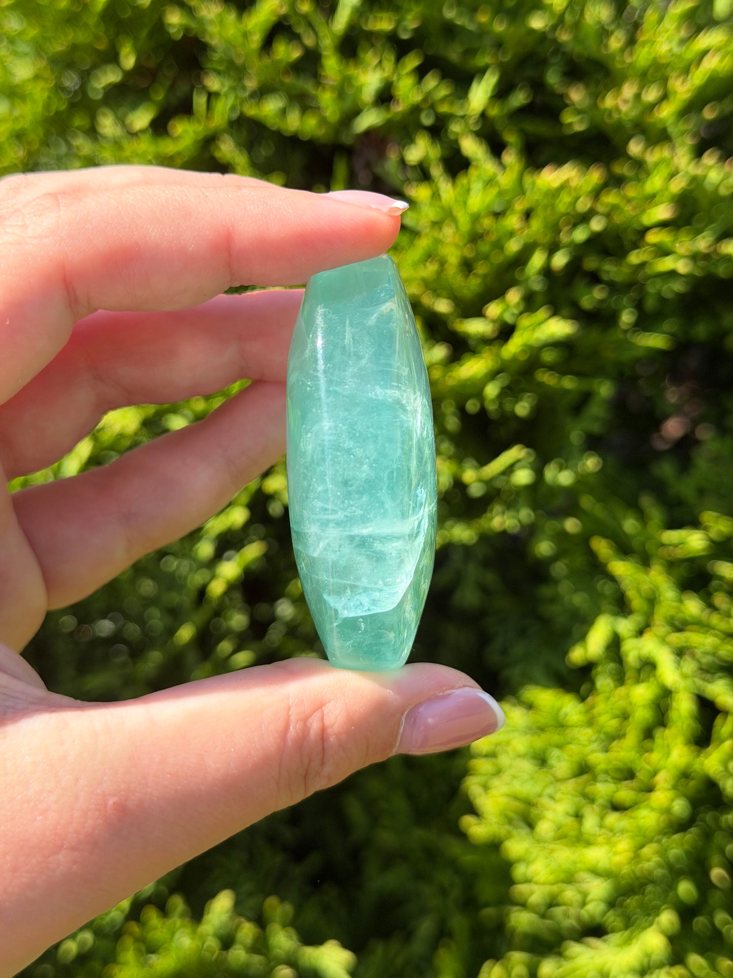 Green Fluorite Palm Stone