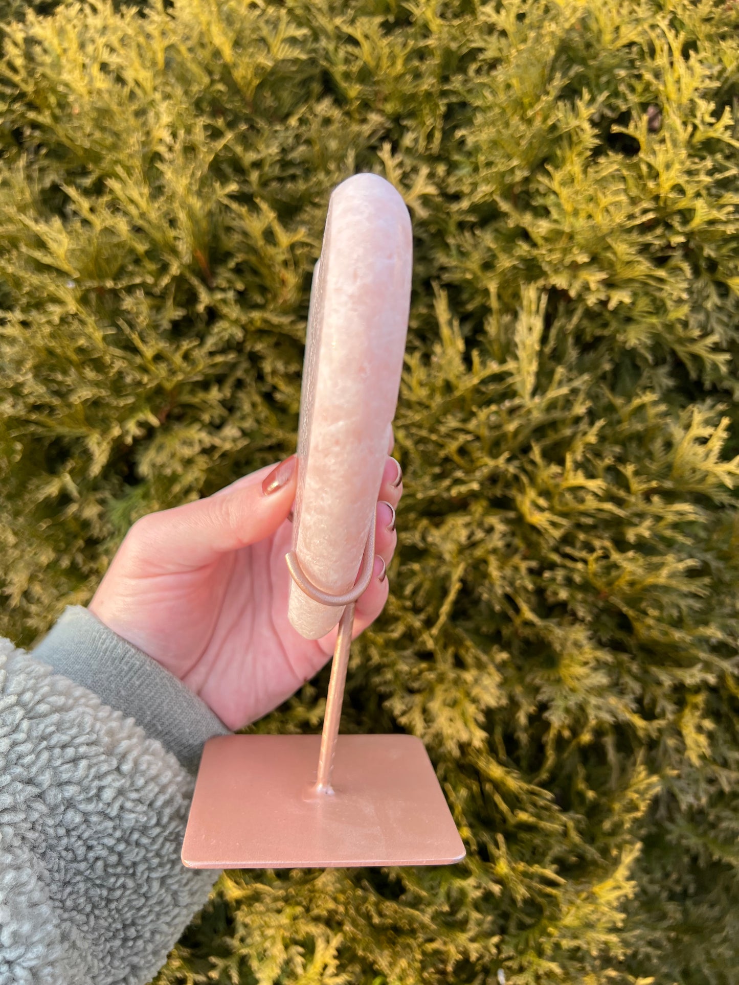 Pink Amethyst Heart on Stand