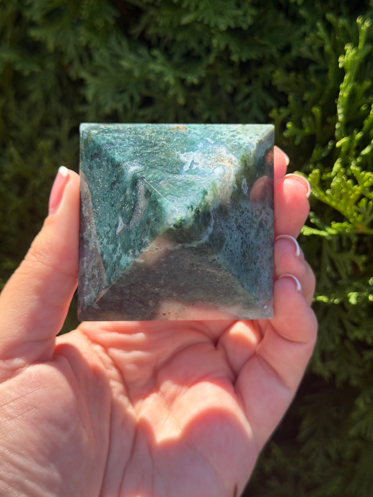 Moss Agate Pyramid