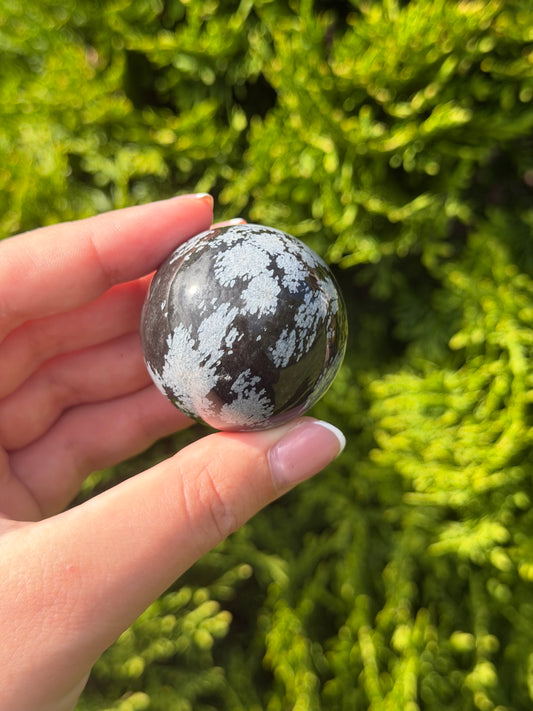 Snowflake Obsidian Sphere