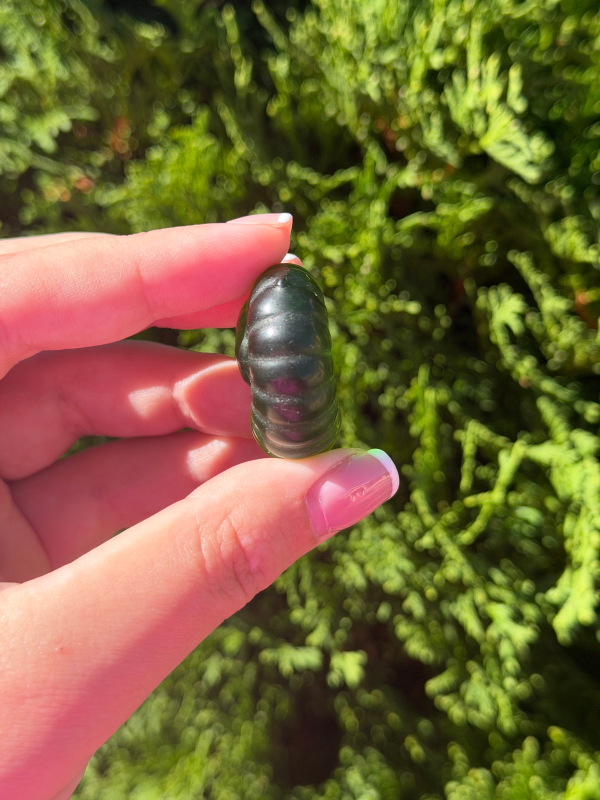 Green Man Made Crystal Shell