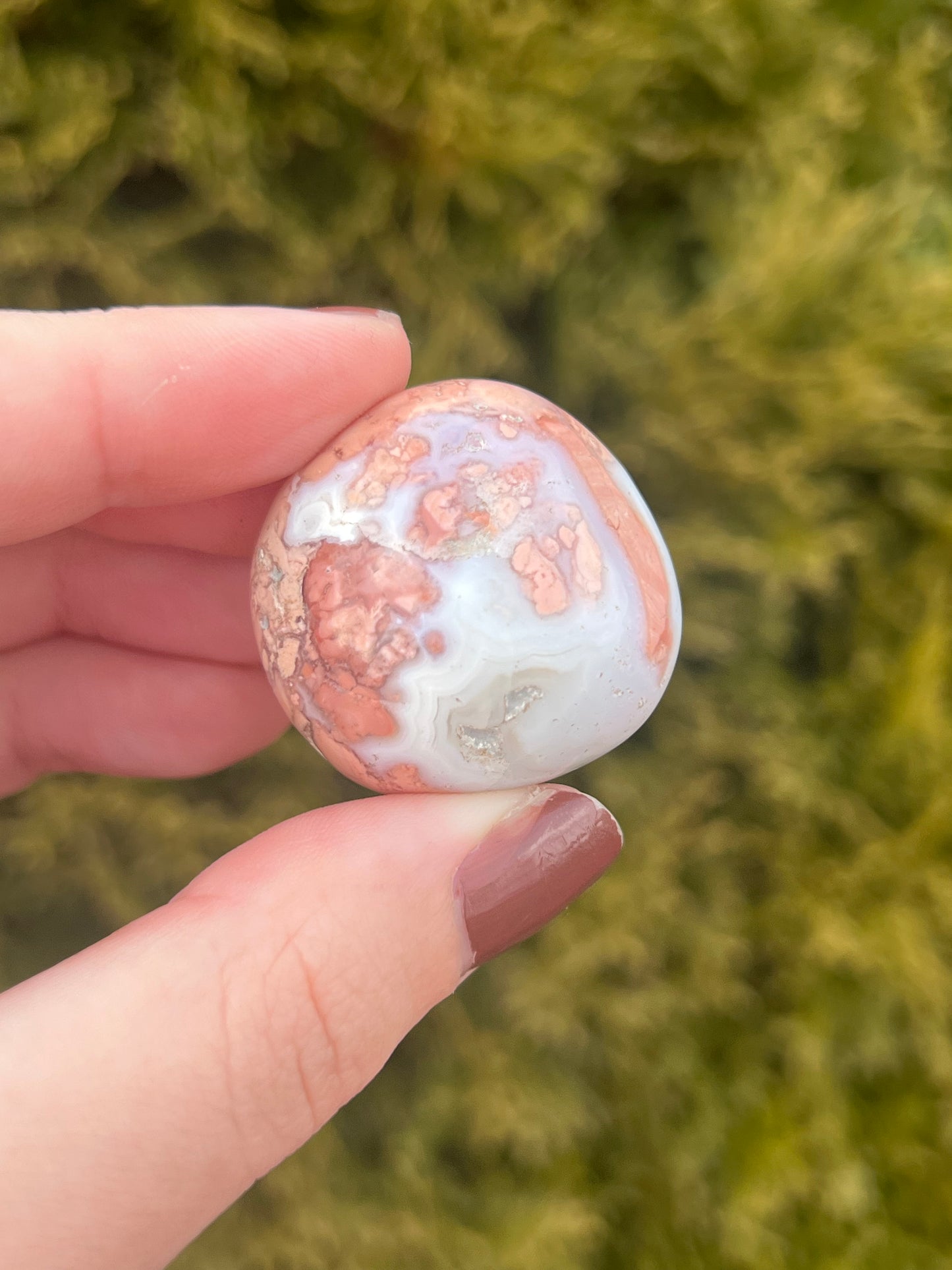 Pink Agate (Cotton Candy Agate) Tumbled Stone
