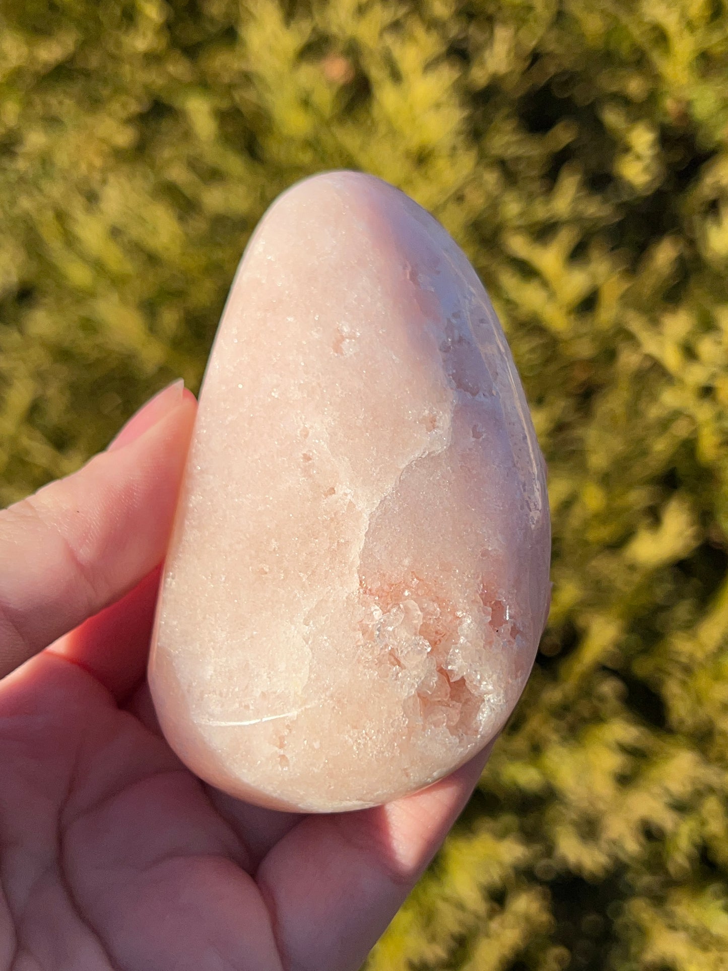 Pink Amethyst Palm Stone