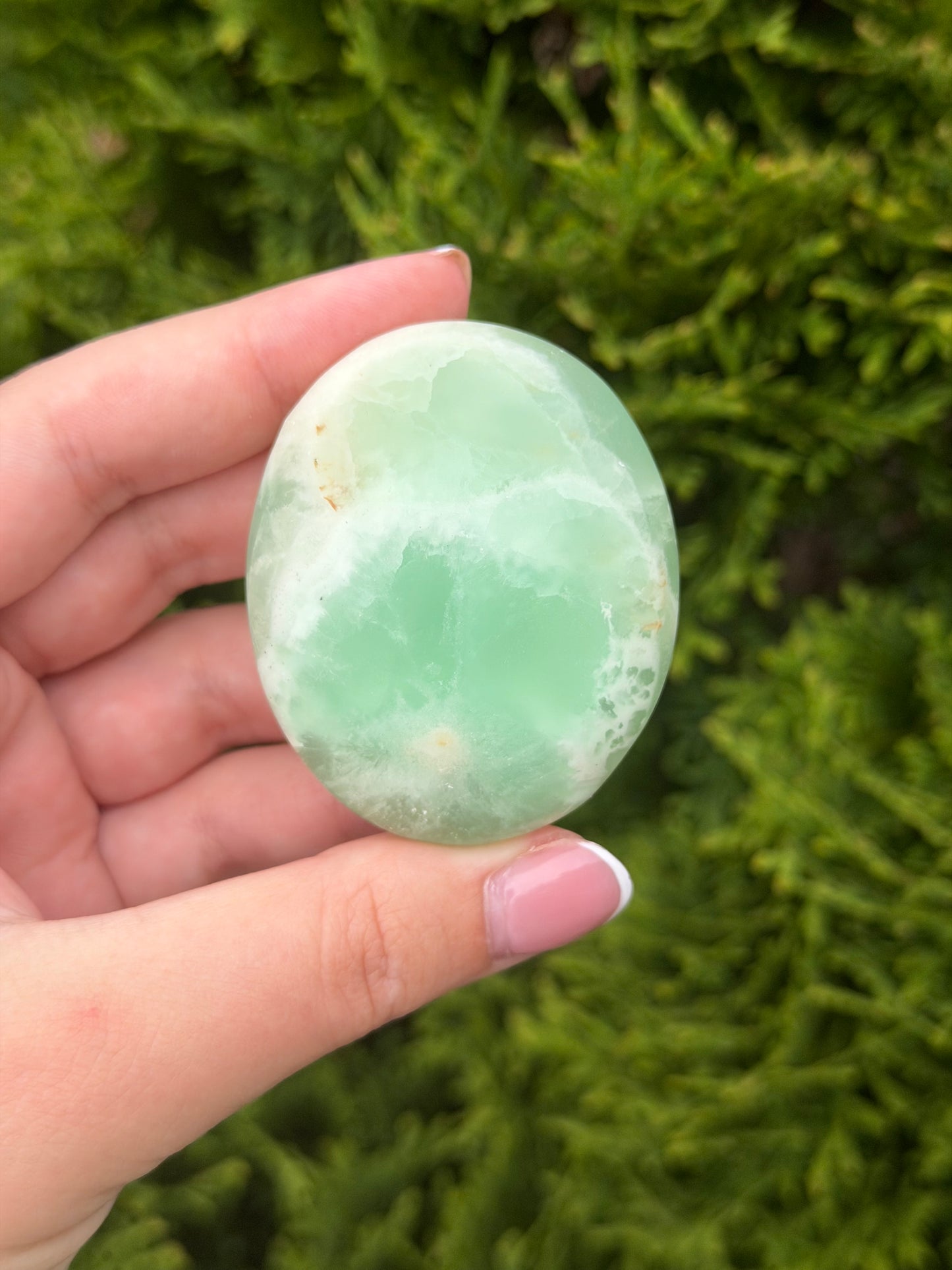 Pistachio Calcite Palm Stone