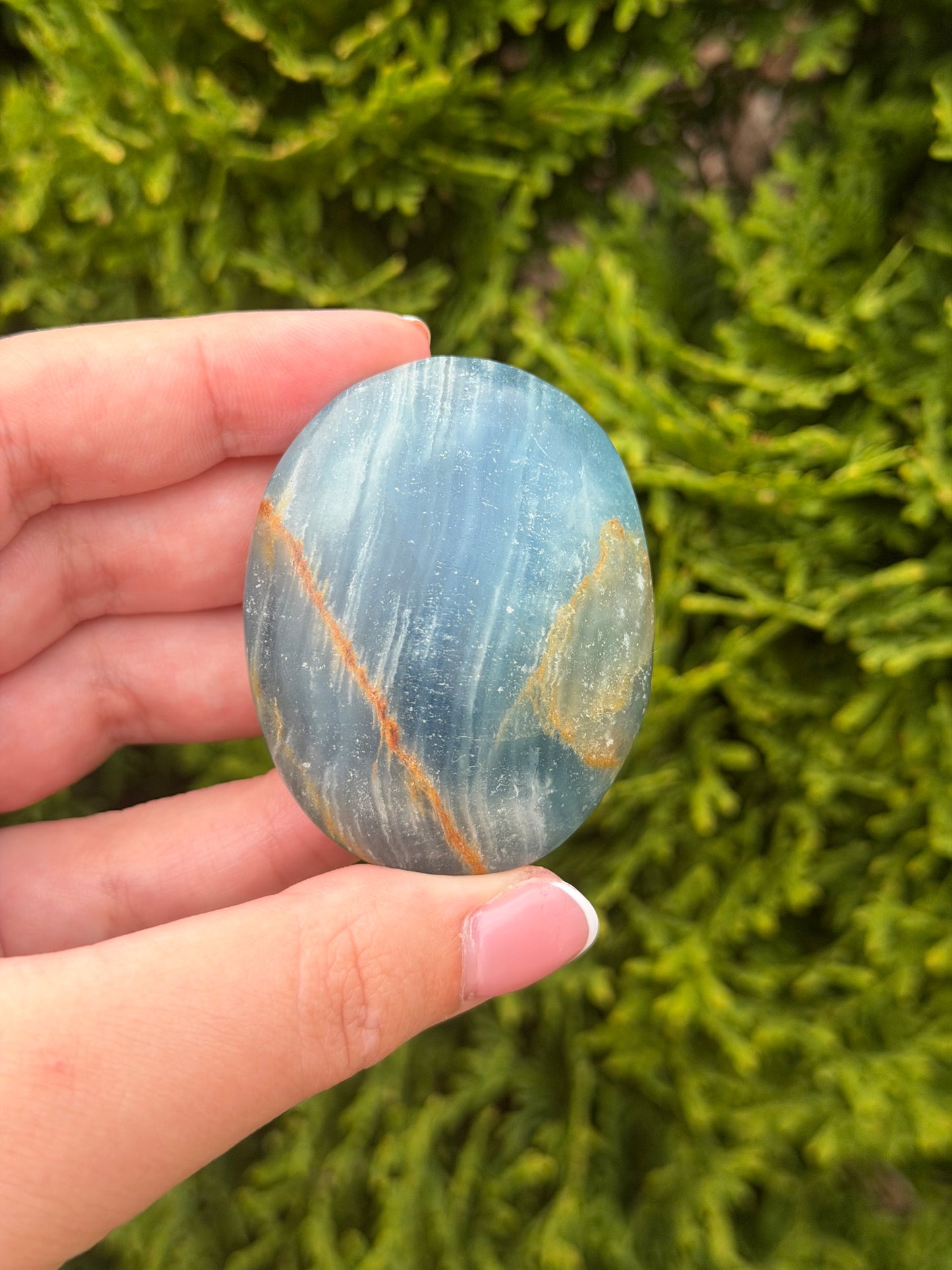 Blue Onyx Palm Stone