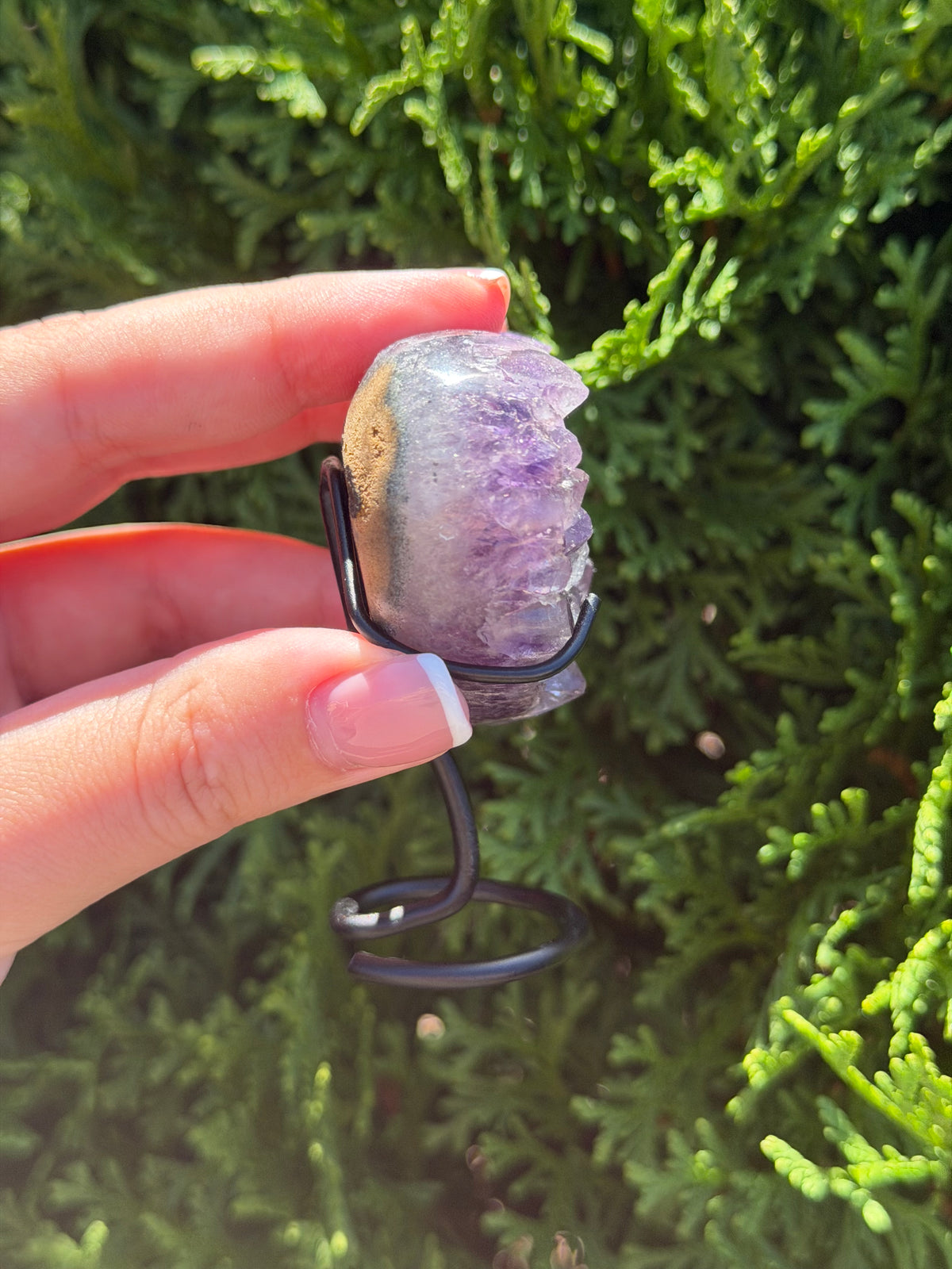Purple Amethyst Heart on Stand