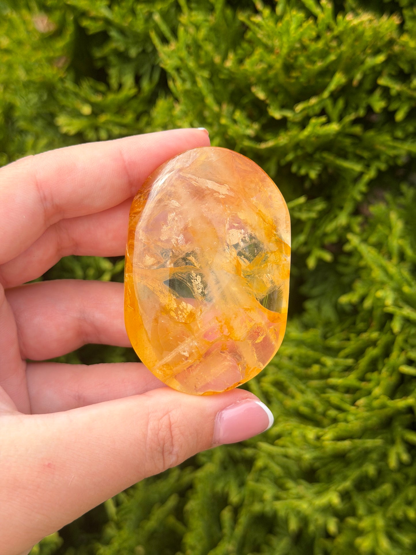 Golden Healer Quartz Palm Stone