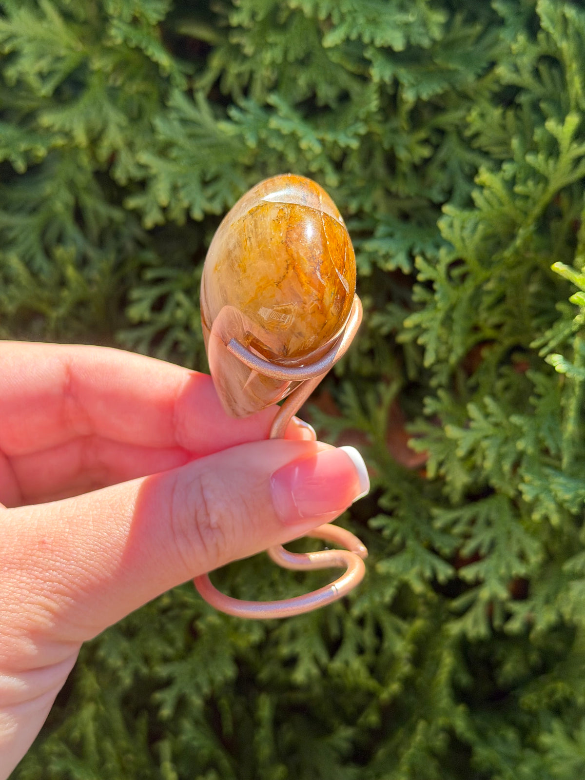 Golden Healer Quartz Heart on Stand