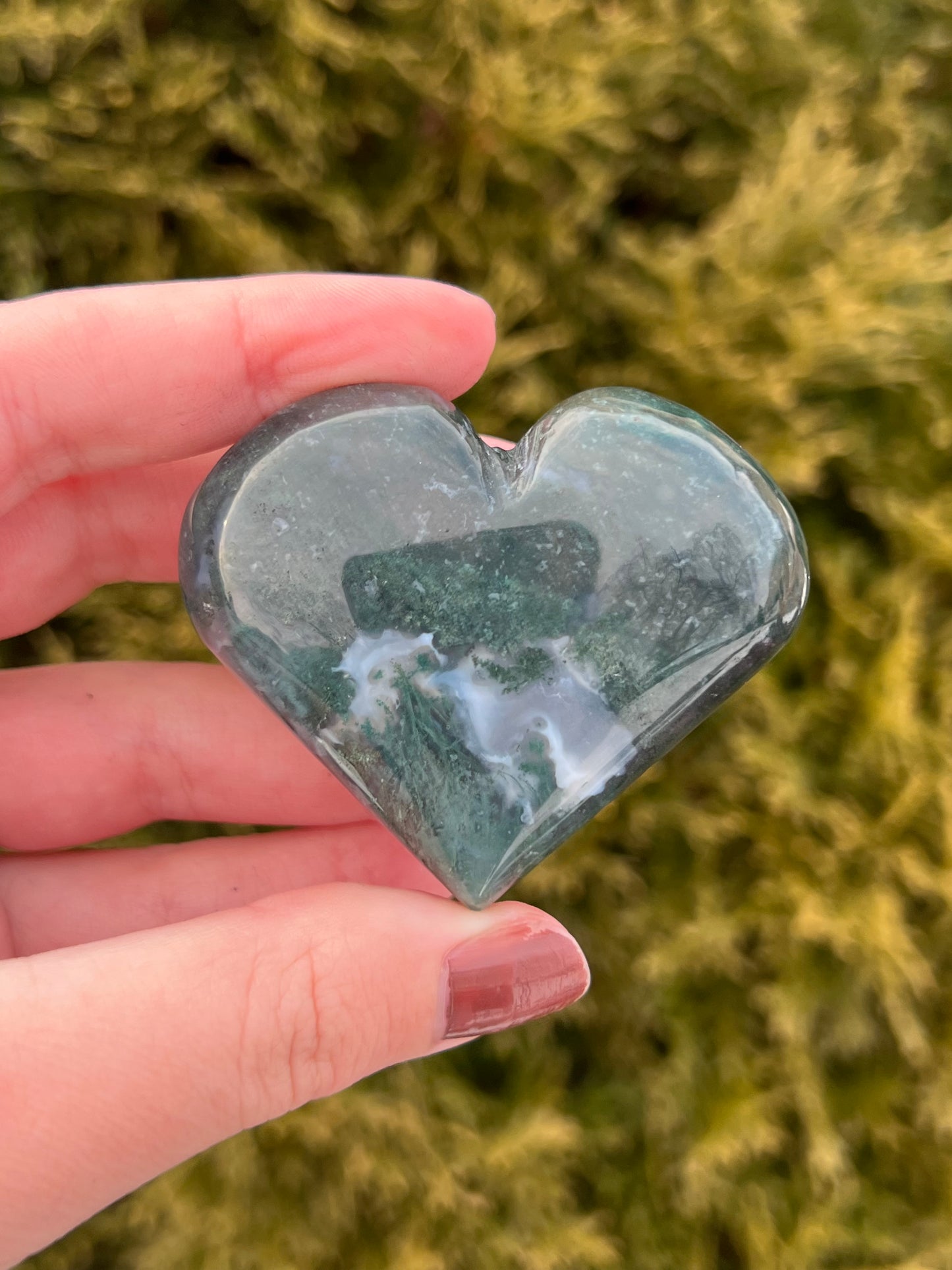 Moss Agate Heart