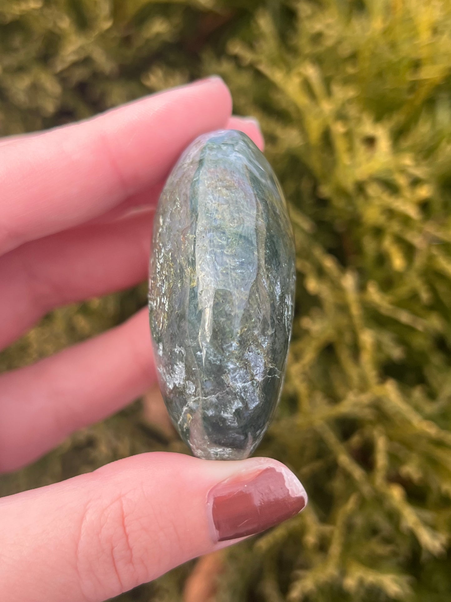 Moss Agate Palm Stone