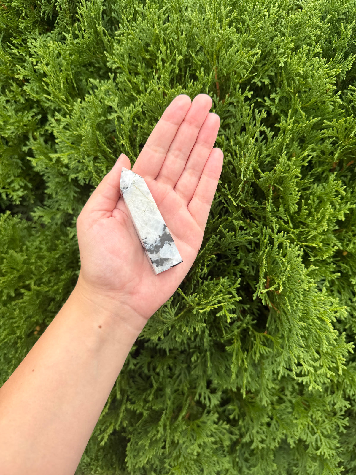 Rainbow Moonstone Point