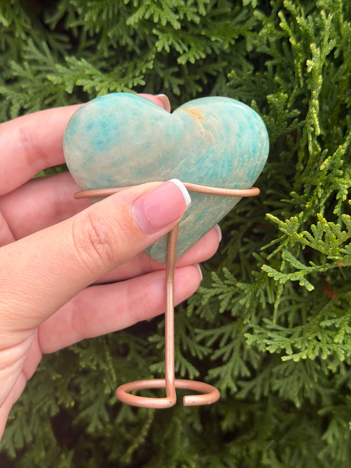 Amazonite Heart on Stand