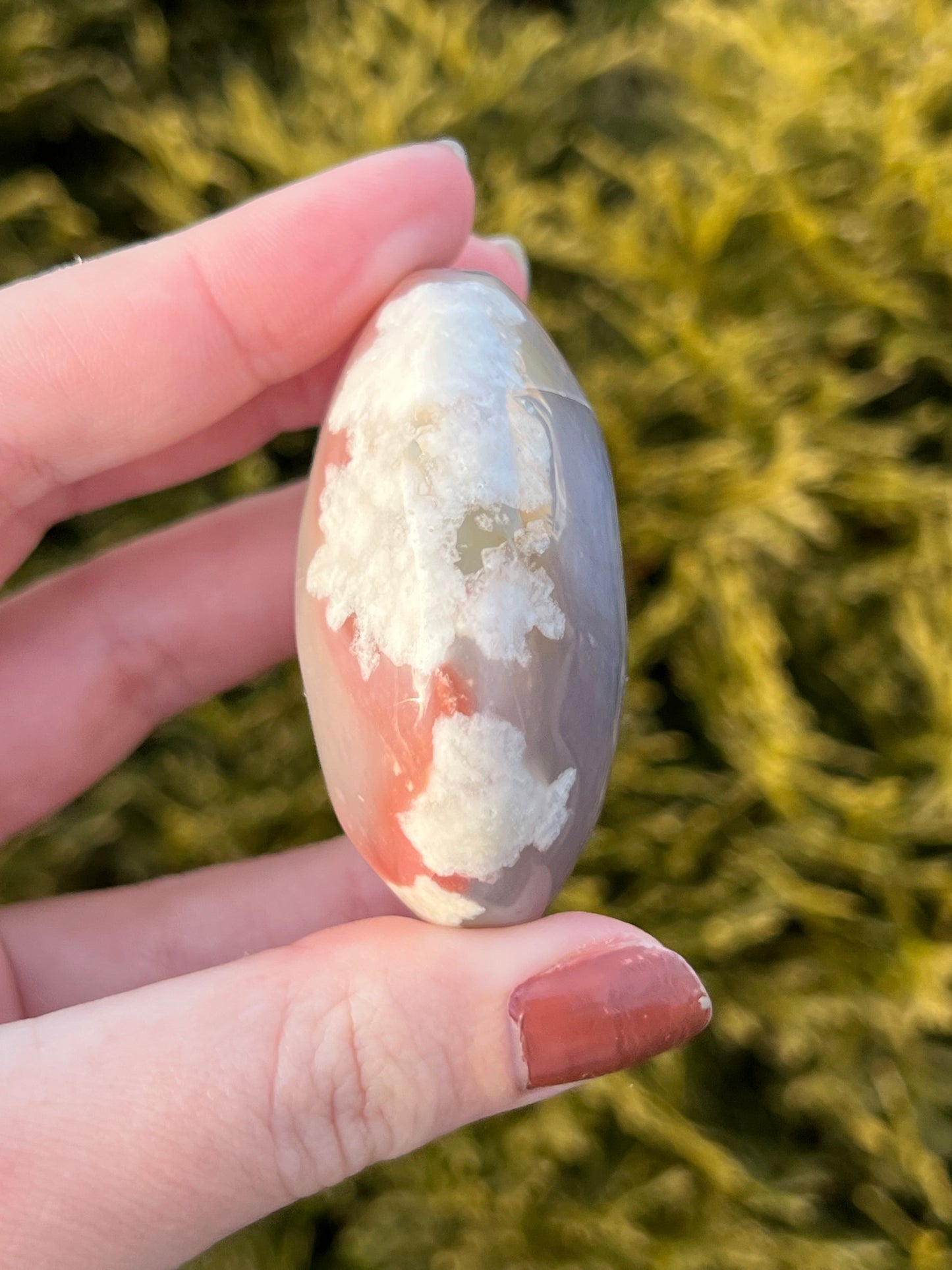 Flower Agate Palm Stone