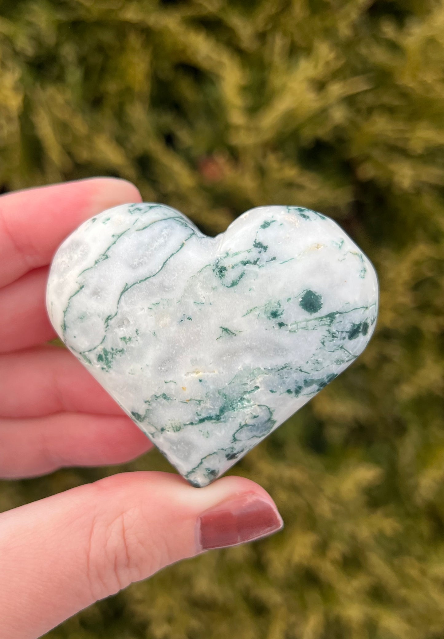 Moss Agate Heart
