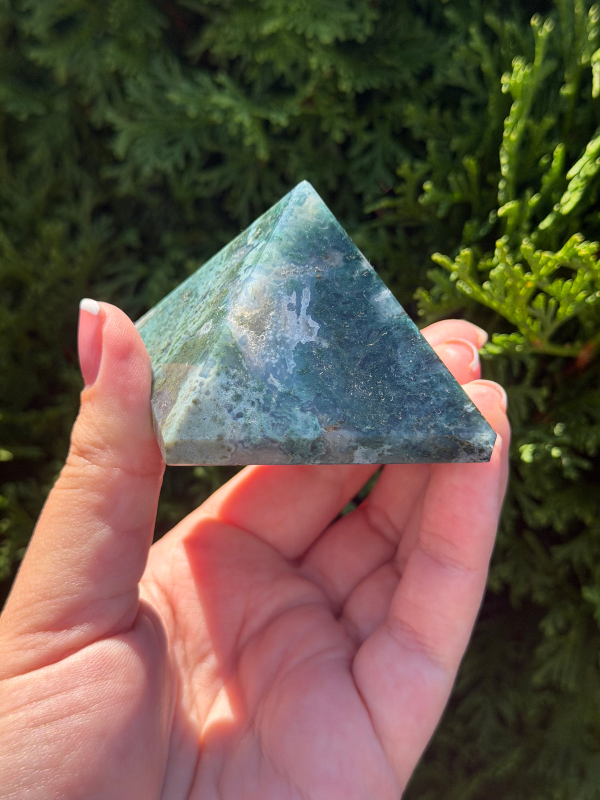 Moss Agate Pyramid