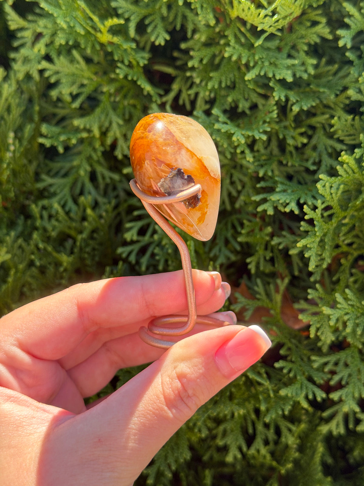 Golden Healer Quartz Heart on Stand