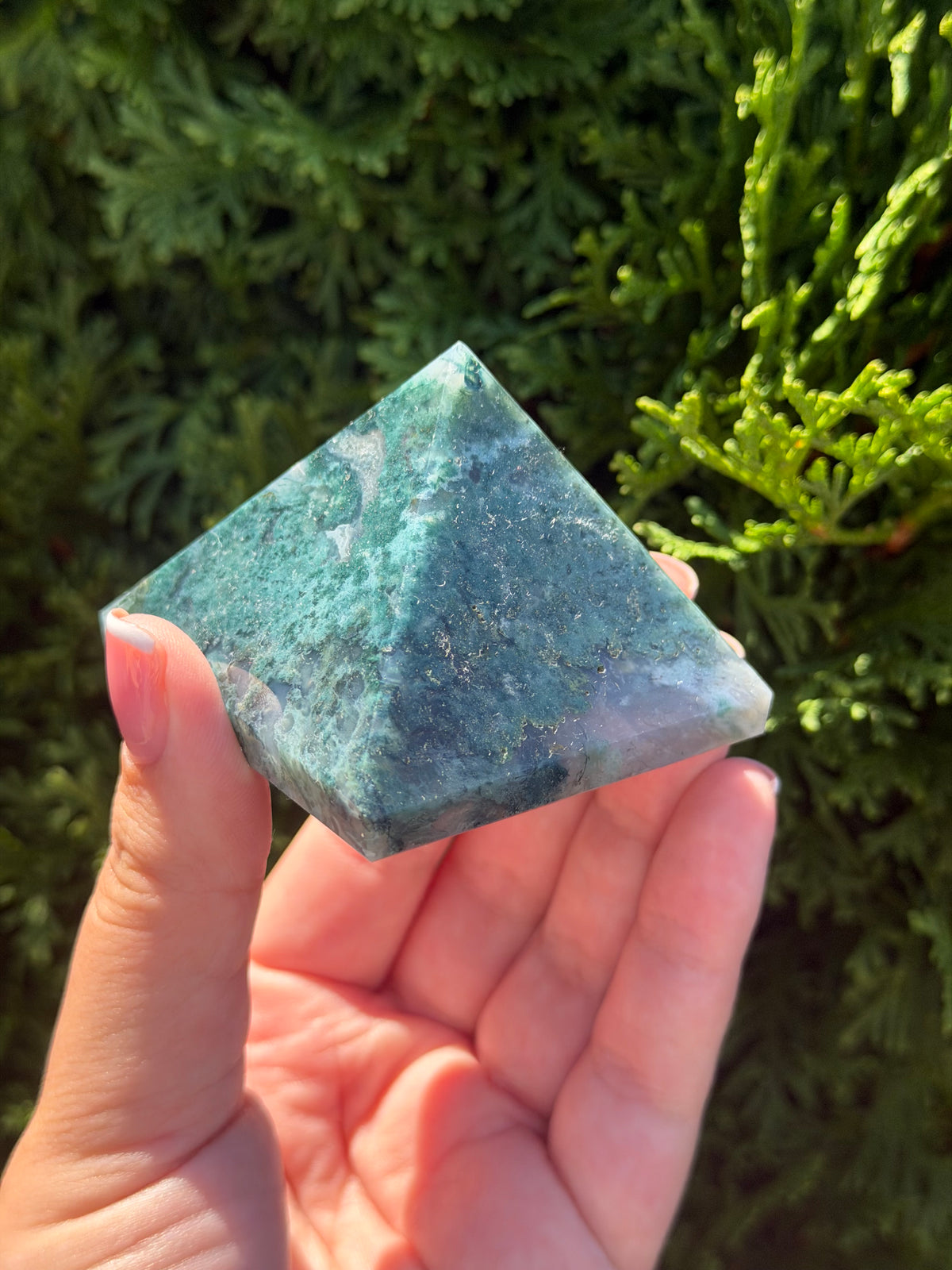 Moss Agate Pyramid