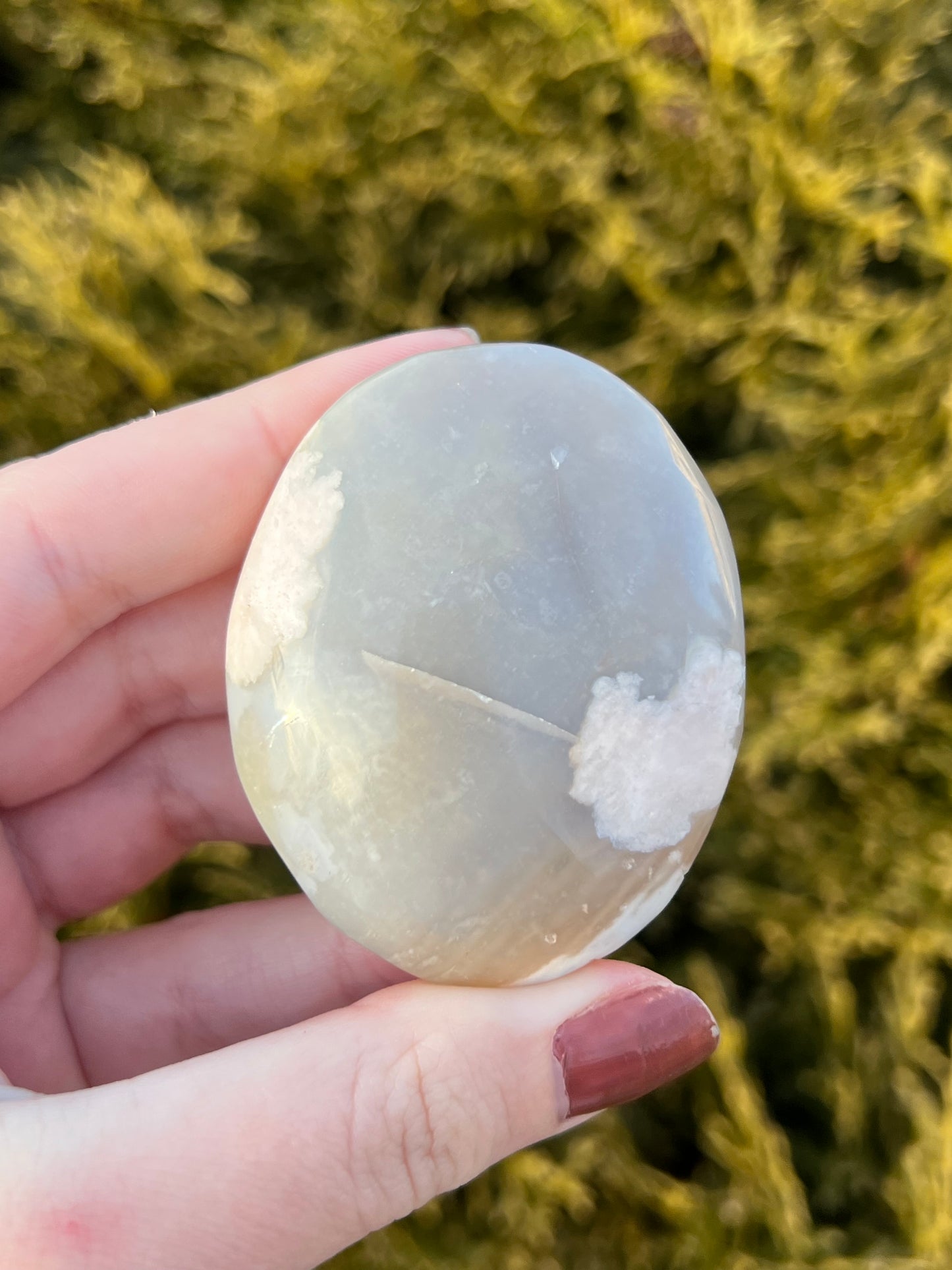 Flower Agate Palm Stone