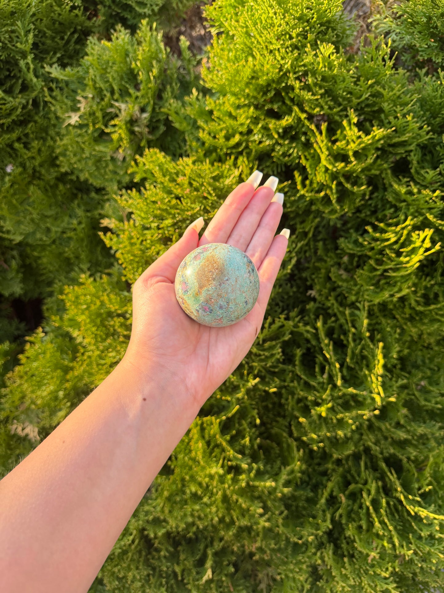 Ruby in Fuchsite Sphere