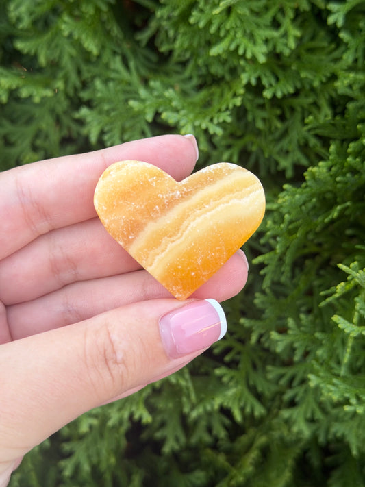 Mini Orange Calcite Heart
