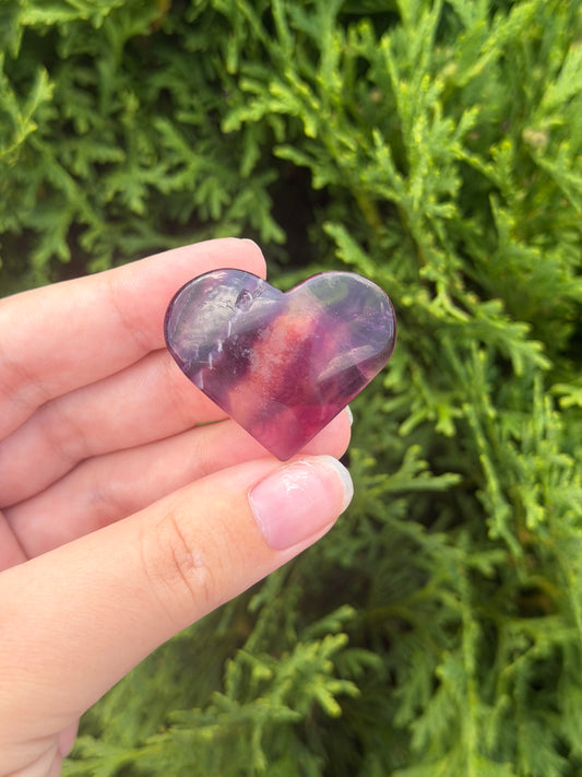 Mini Purple Fluorite Heart with Banding