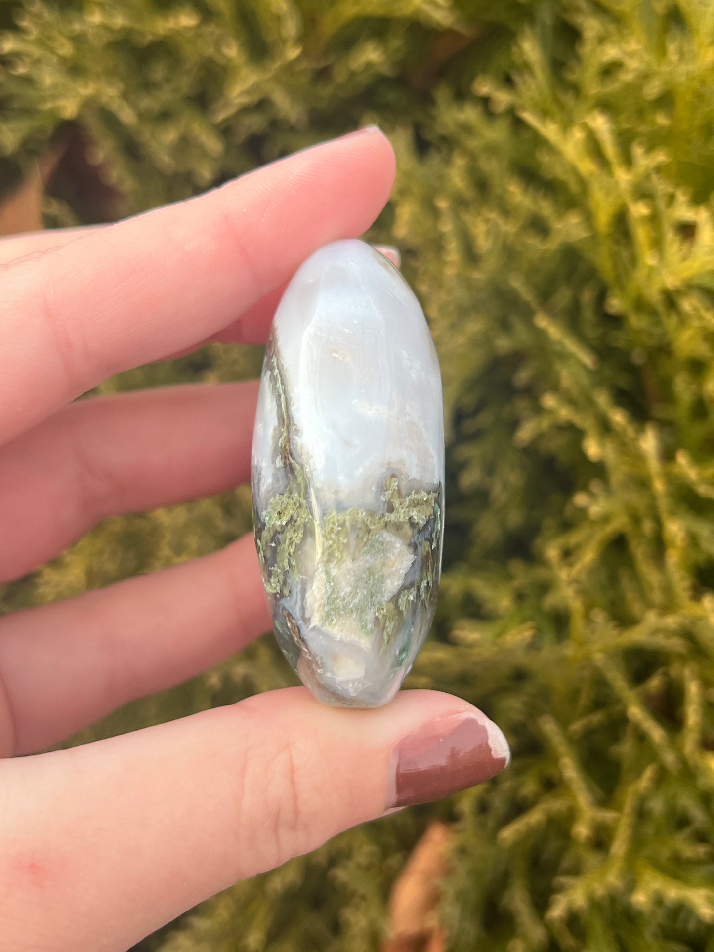 Moss Agate Palm Stone