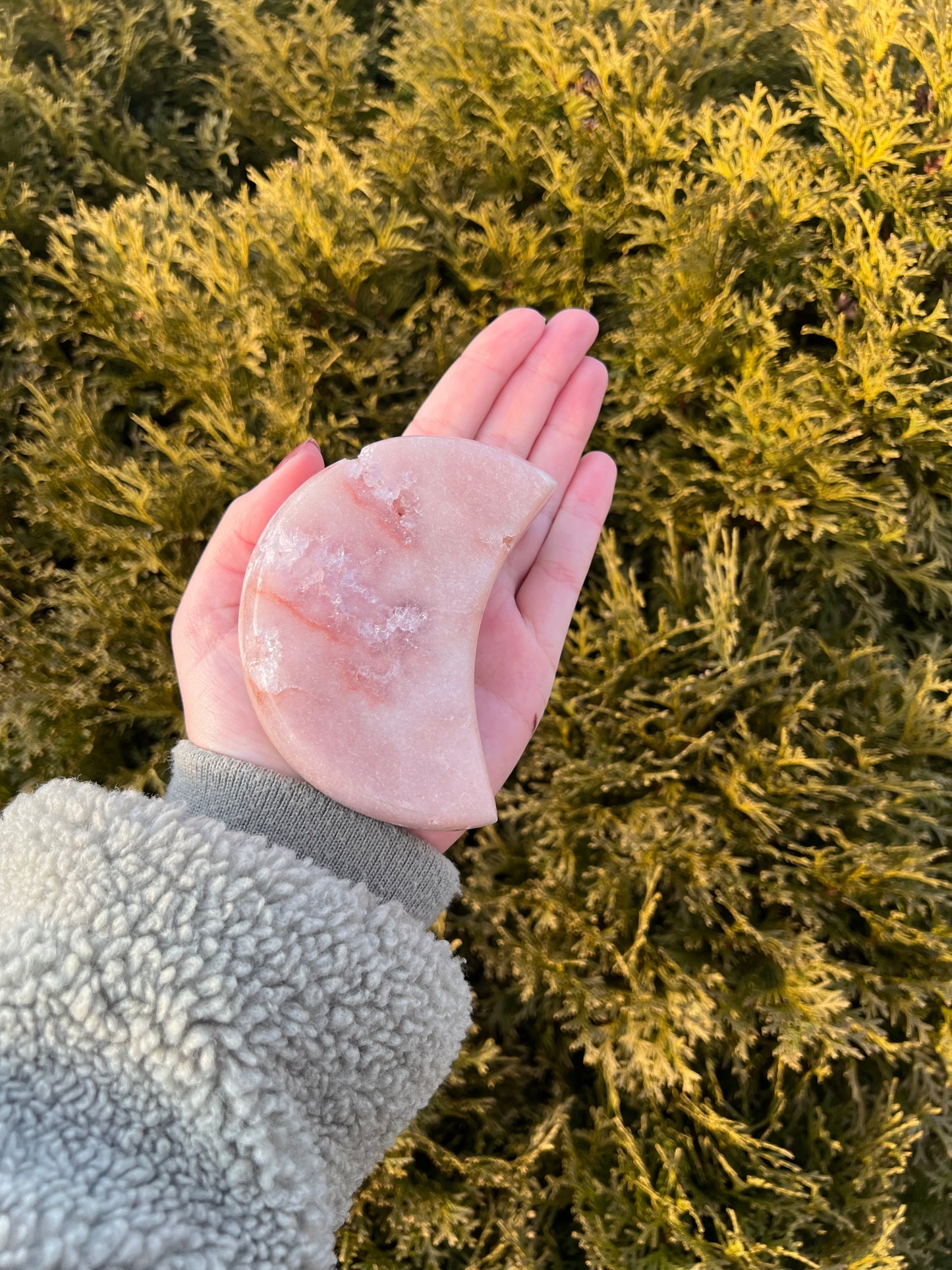 Pink Amethyst Moon on Stand