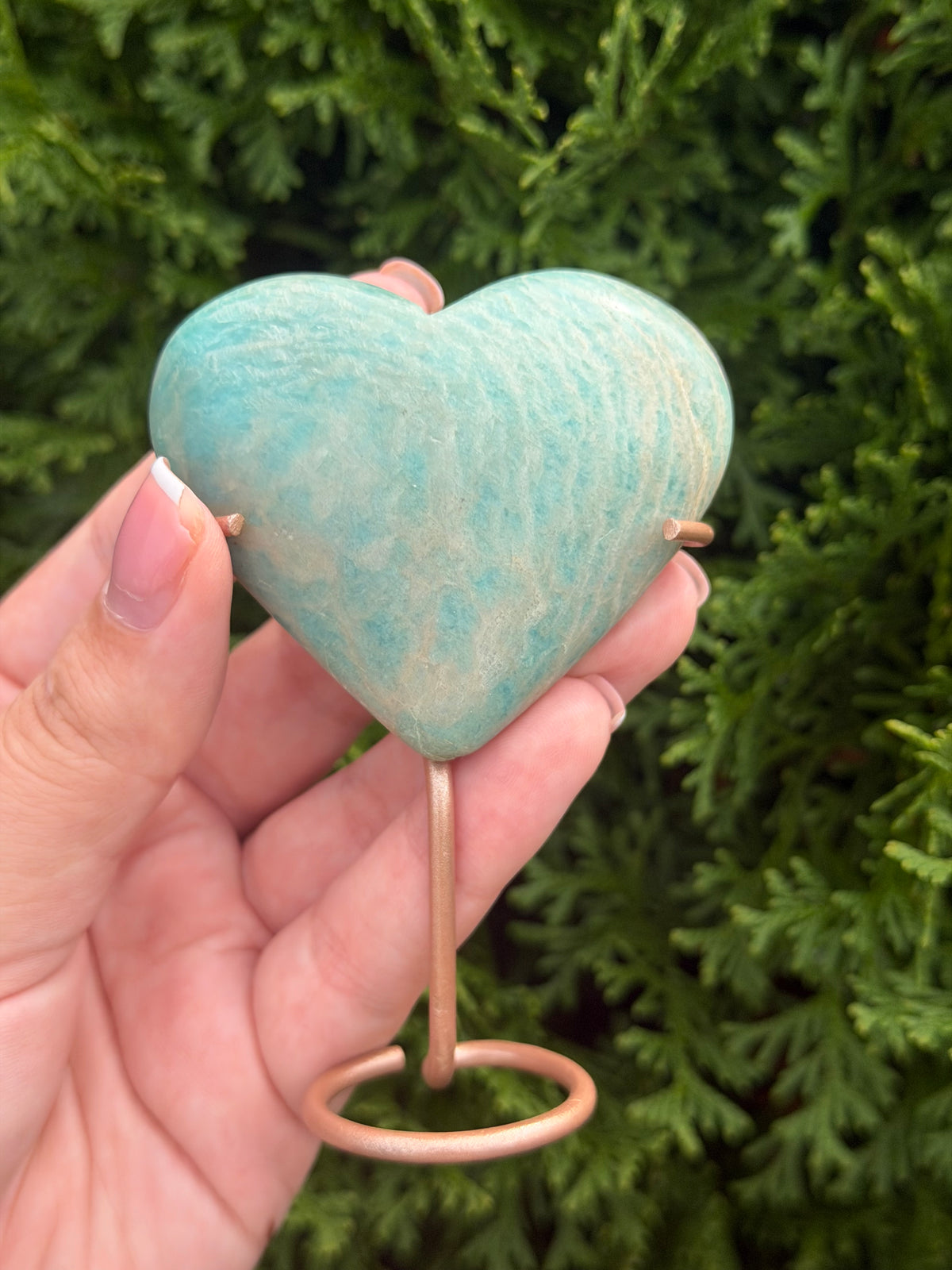 Amazonite Heart on Stand