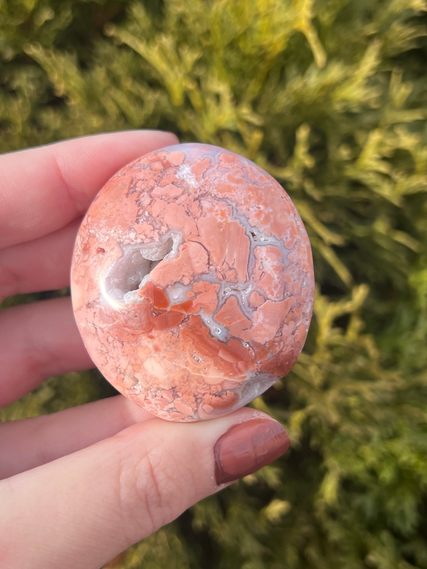 Pink Agate (Cotton Candy Agate) Palm Stone