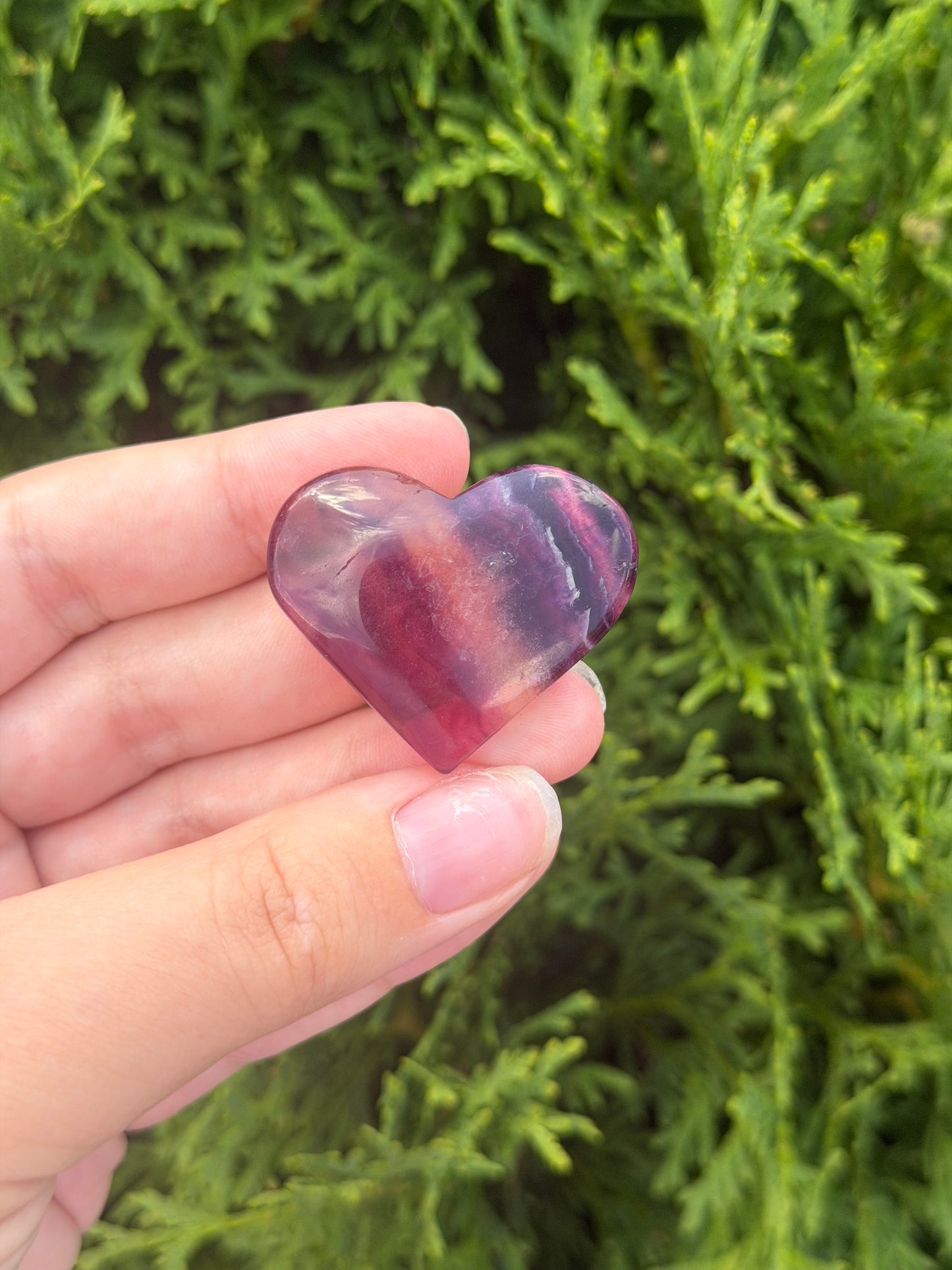 Mini Purple Fluorite Heart with Banding