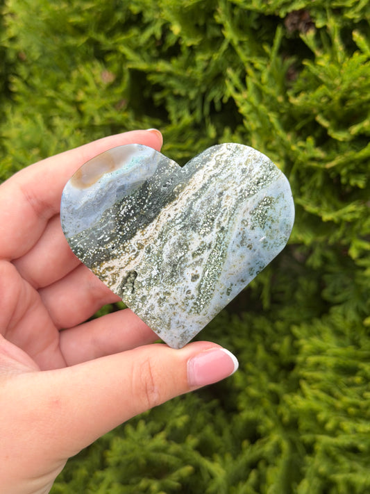 Bubble Orbicular Ocean Jasper Heart 1