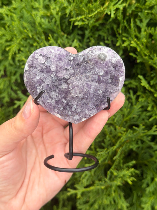 Druzy Amethyst Heart on Stand