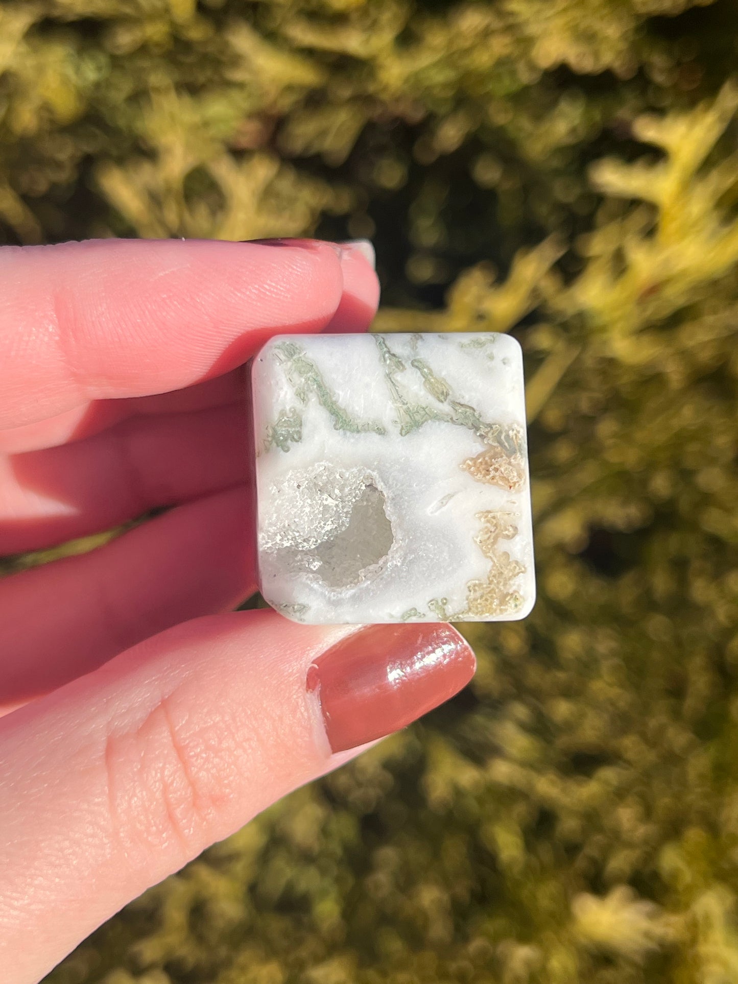 Moss Agate Cube