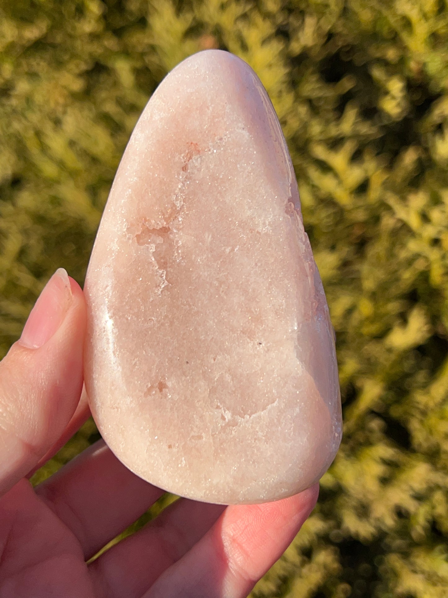 Pink Amethyst Palm Stone