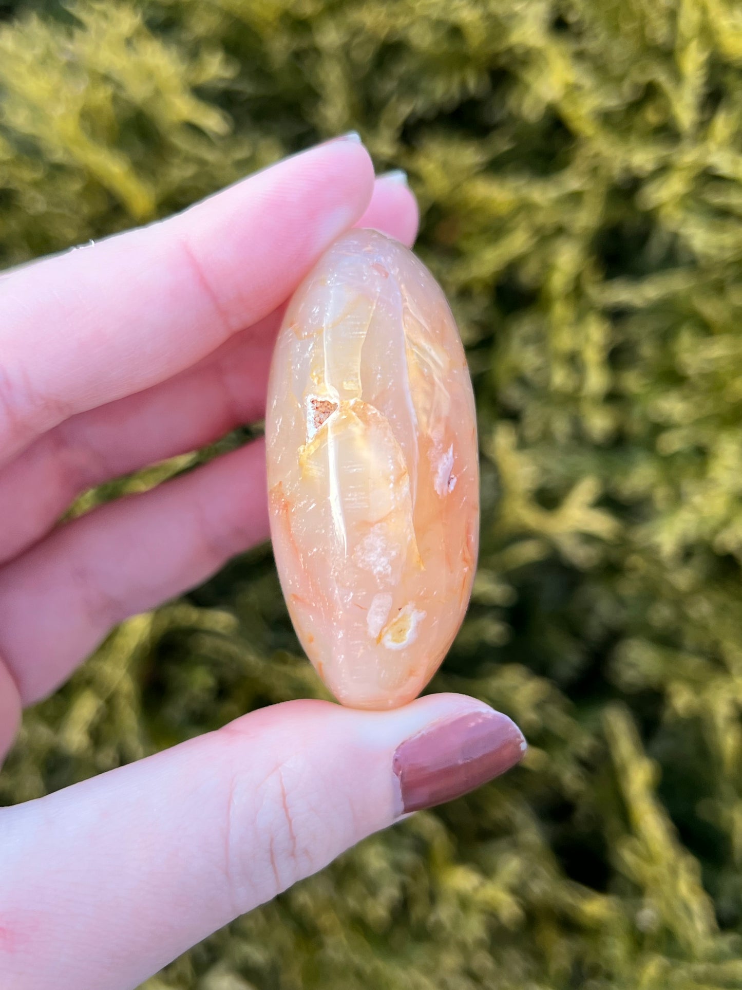 Flower Agate Palm Stone