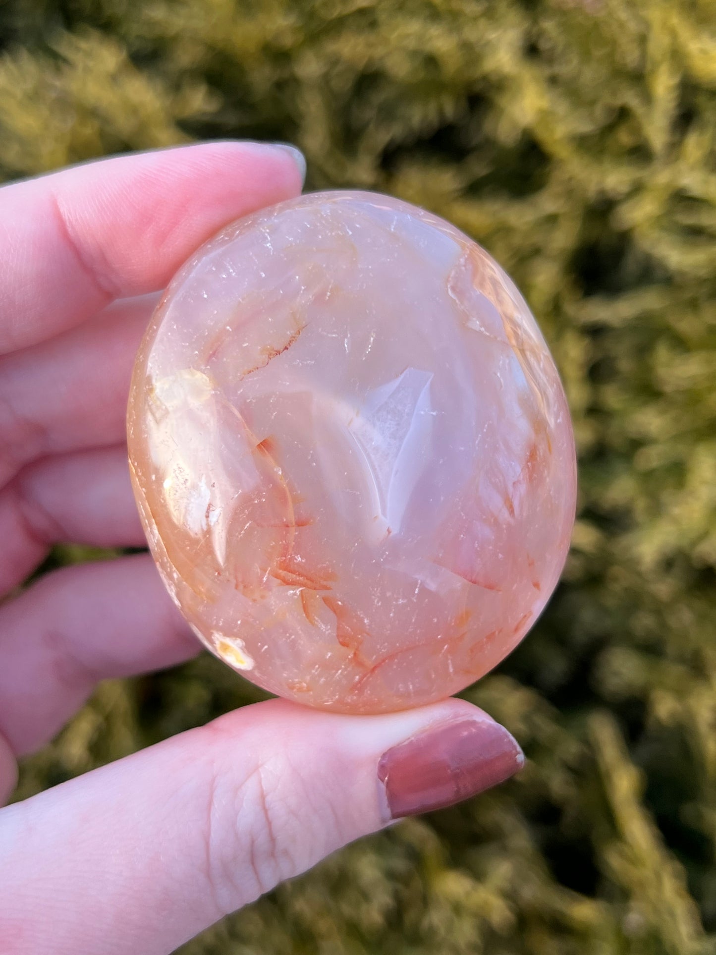 Flower Agate Palm Stone