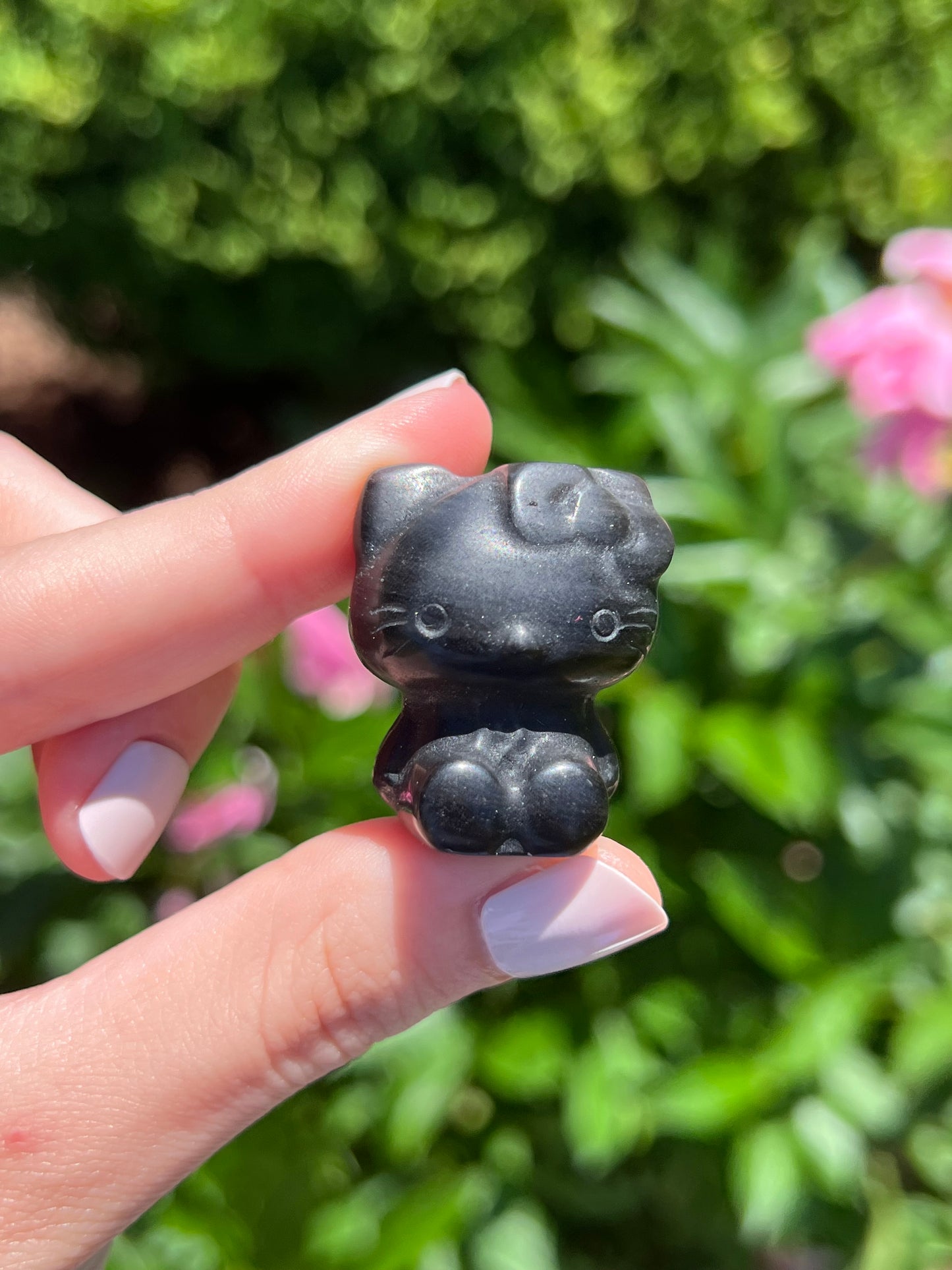 Silver Sheen Obsidian Hello Kitty