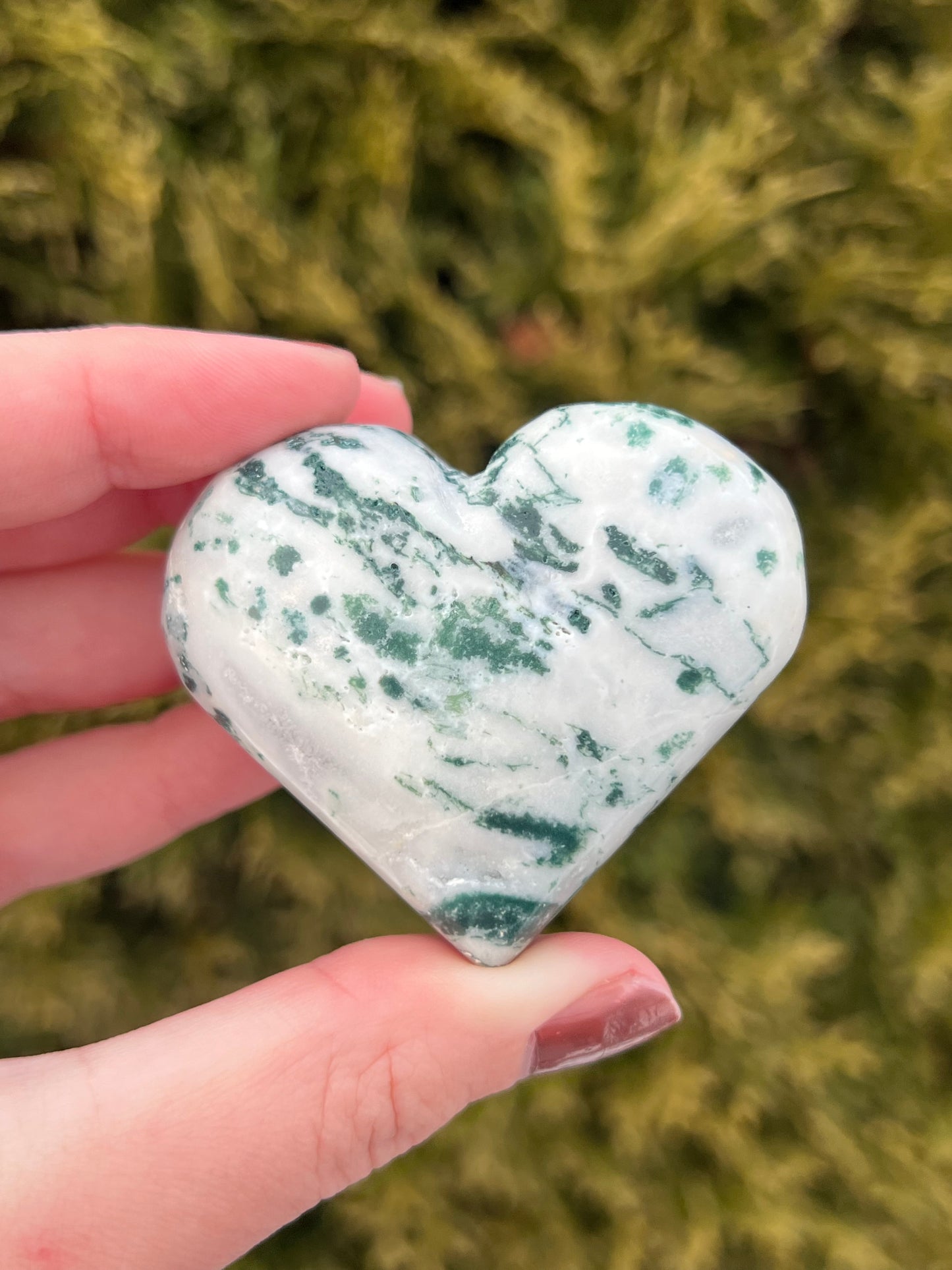 Moss Agate Heart