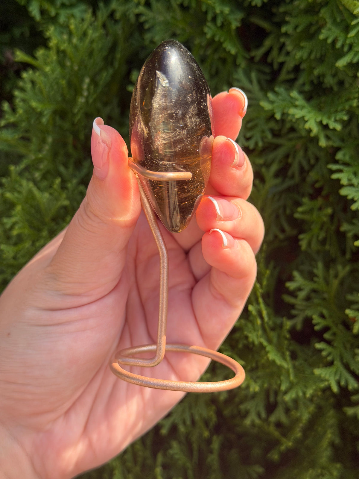 Smoky Quartz Heart on Stand