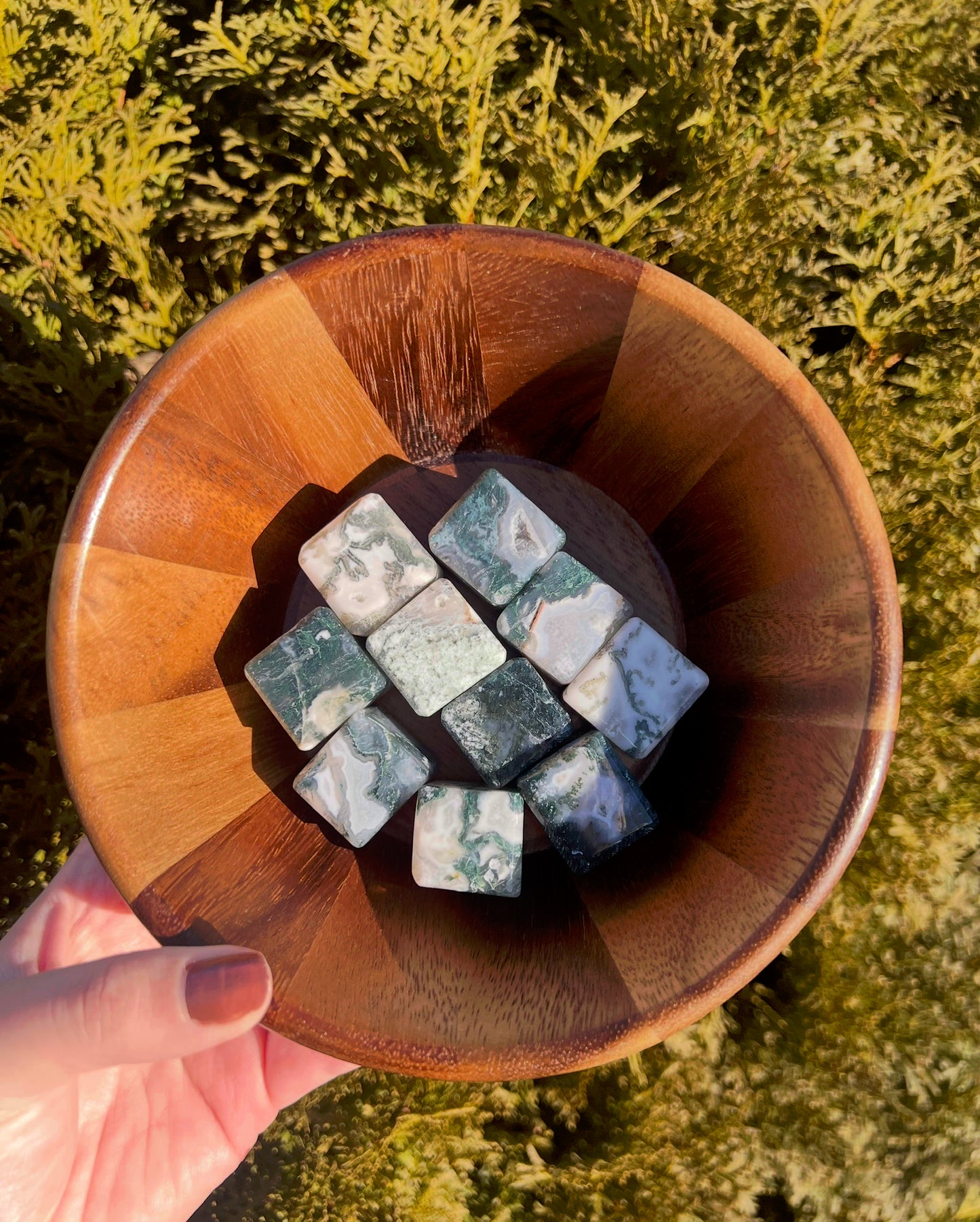 Moss Agate Cube