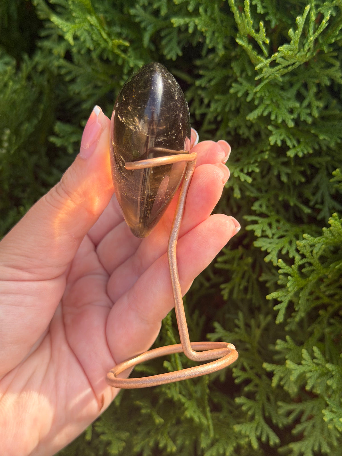 Smoky Quartz Heart on Stand