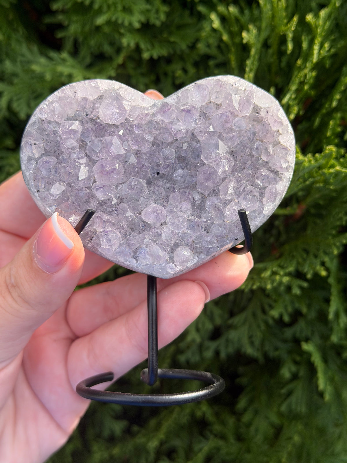 Amethyst Heart Cluster on Stand