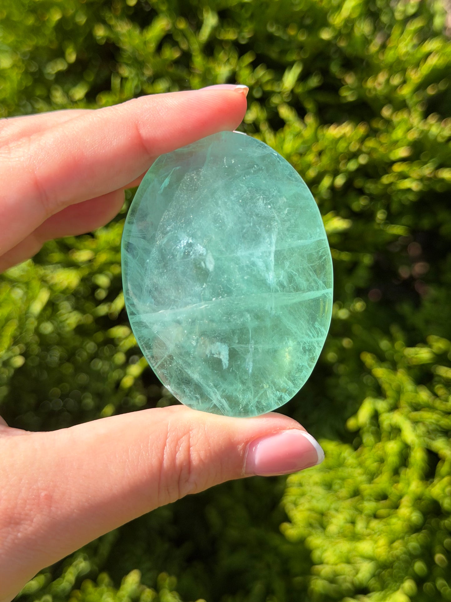Green Fluorite Palm Stone
