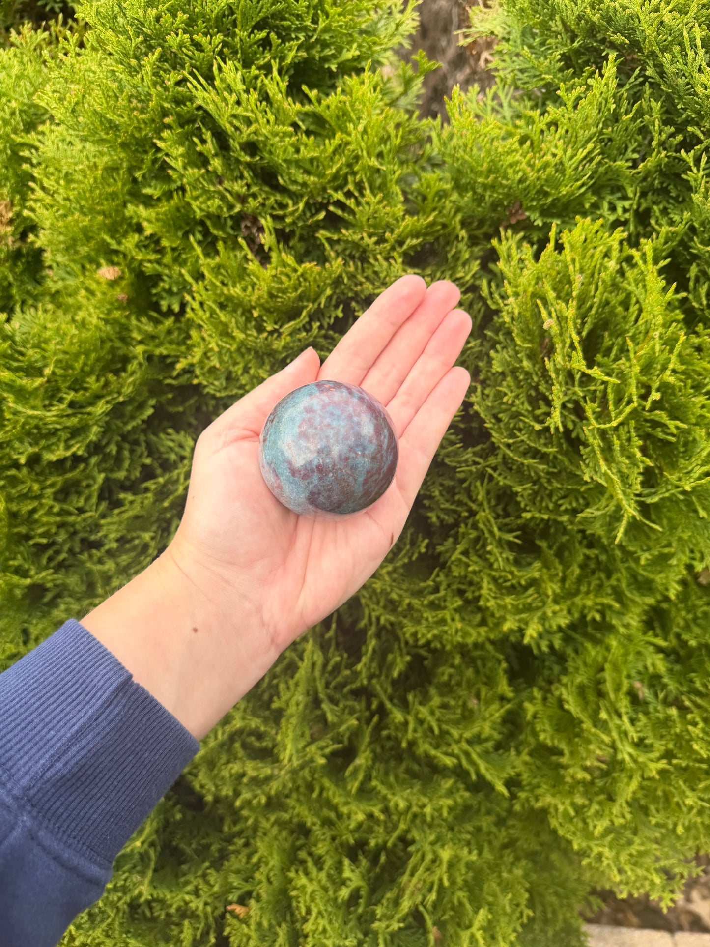 Blue Kyanite in Ruby Sphere