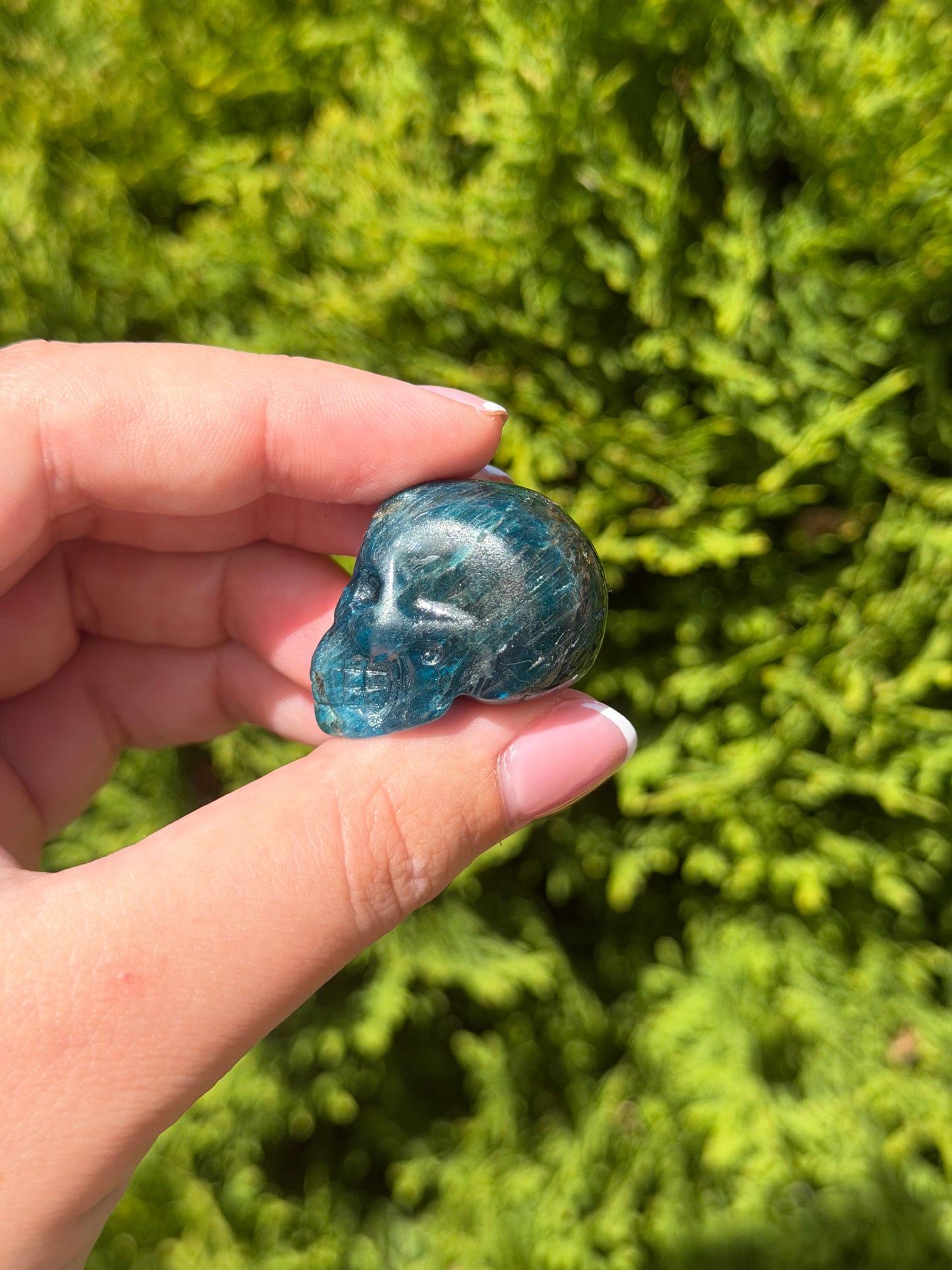 Blue Apatite Mini Skull